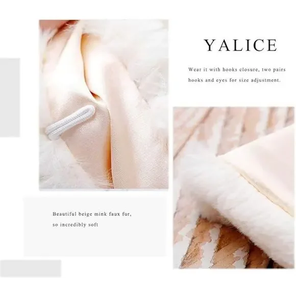 Women's Wedding Faux Fur Shawl and Wrap Yalice Bridal - Picture 5 of 5